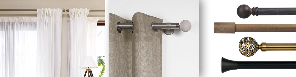 Cinco tipos de soluciones para colocar barras y colgar cortinas